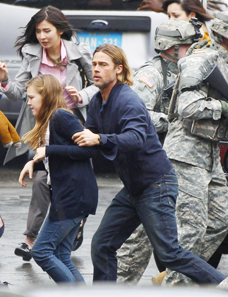 The filming of zombie movie 'World War Z'
