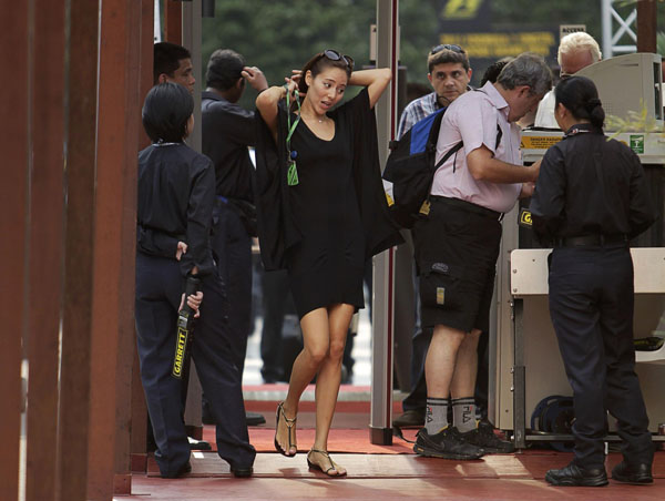Michibata arrives for F1 Grand Prix