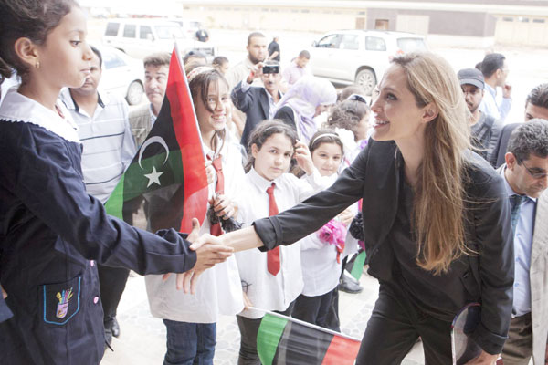 U.N. goodwill ambassador Angelina Jolie visits Libya