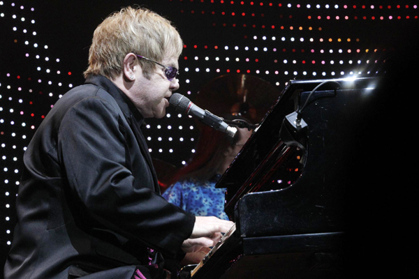 Elton John performs in Riga