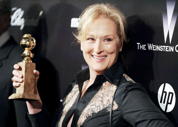 Meryl Streep gets Golden Globe award