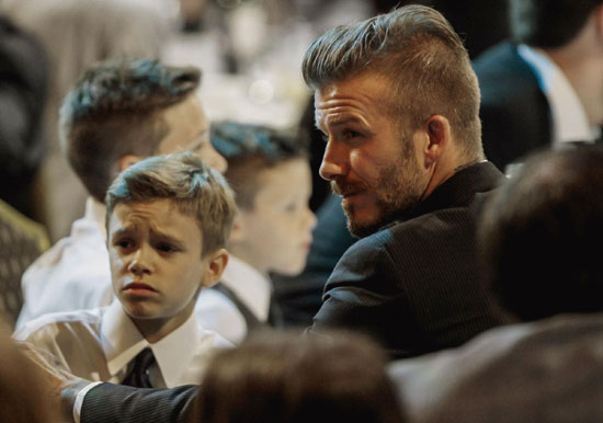 David Beckham receives award in Los Angeles