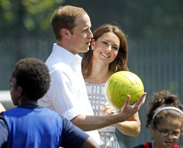 Prince William tries out his football skills