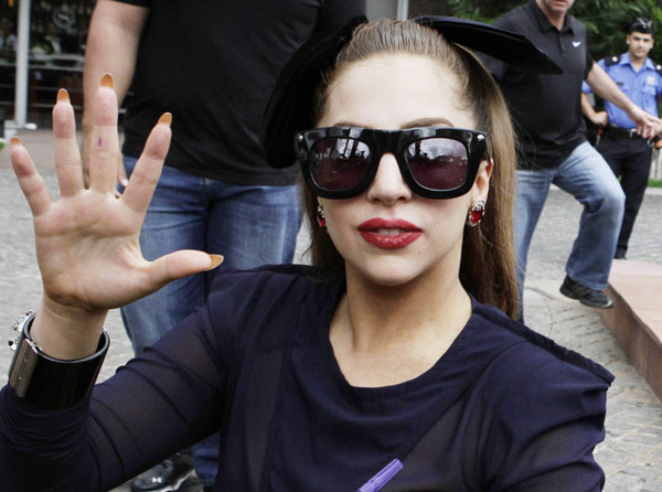 Lady Gaga signs autographs for fans