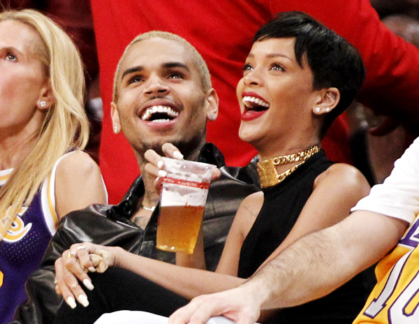 Chris Brown and Rihanna go to NBA game