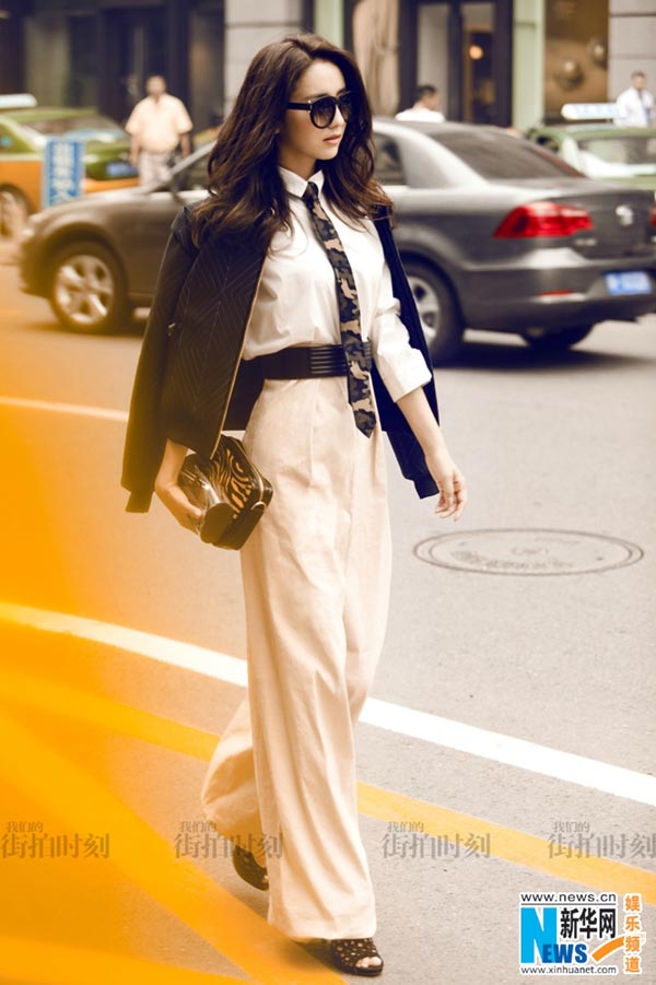 Chinese actress Tong Liya spells elegance in street snapshots