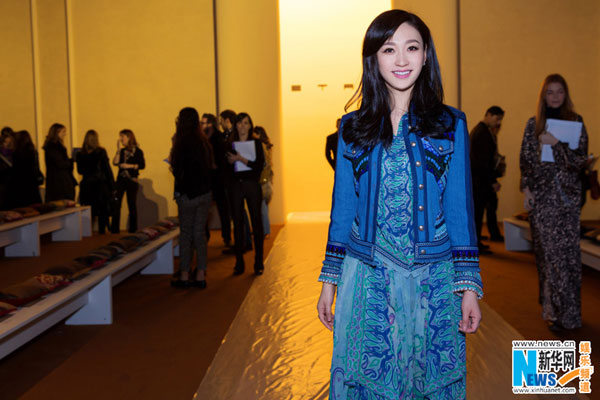 Actress Li Xiaoran attends Milan Fashion Week