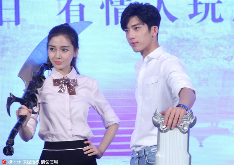 Angelababy promotes new movie