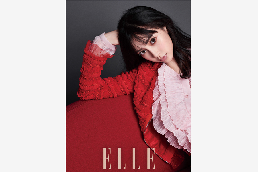 Angelababy poses for 'ELLE' magazine