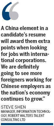 Eyeing up jobs with Chinese companies