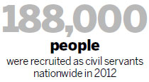 Most civil servant recruits come from ordinary households