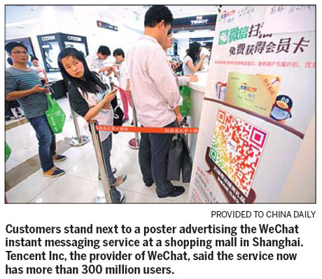 WeChat attracts 300m users in less than 2 years