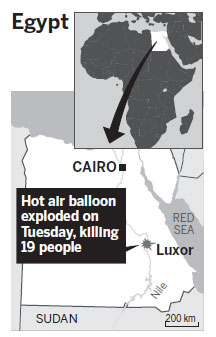 Balloon crash in Egypt kills 9 from HK