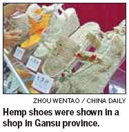 Hemp shoes a hit in foreign markets
