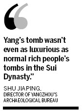 Sui Dynasty emperor Yang Guang's burial site found in Yangzhou construction site