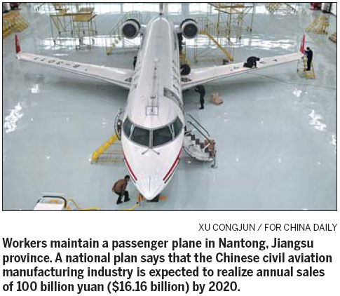 Civil aviation plan sets targets for domestic industry