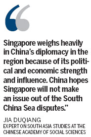 Beijing seeks to cement relations with Singapore