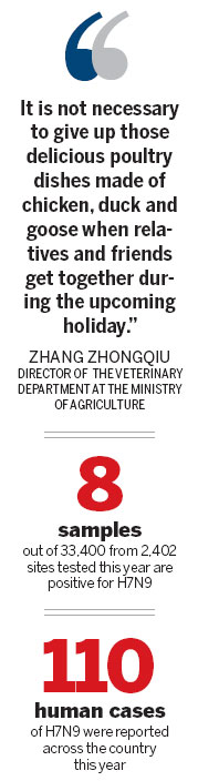Poultry is safe from H7N9 if cooked properly, official says