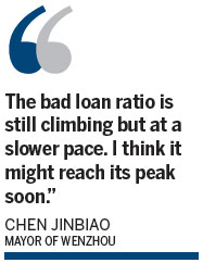 Wenzhou's bad loan ratio growing, but at a slower pace
