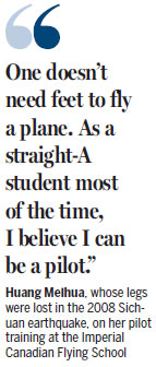 Double amputee teen intends to soar as pilot