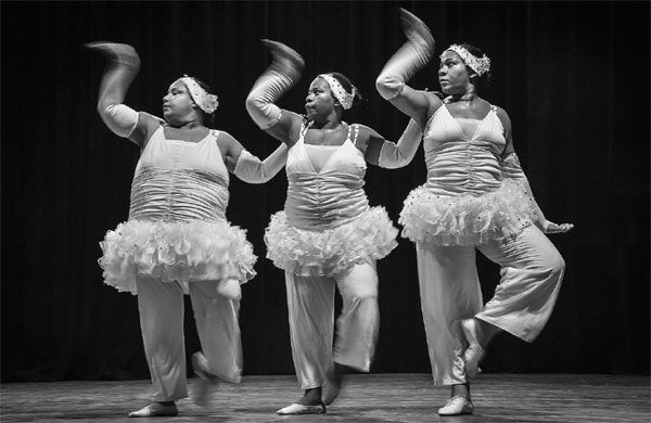 members of the danza voluminosa (voluminous dance) cuban dance