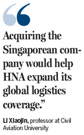 HNA Group may buy controlling stake in Singapore logistics firm