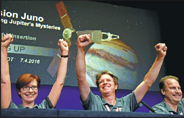 Solar-powered visitor begins orbiting Jupiter