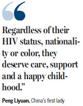 First lady highlights China's fight against AIDS