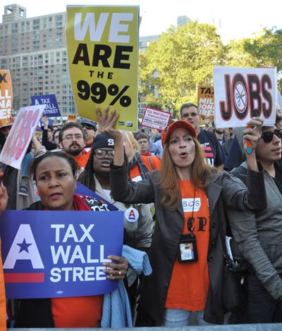 Anti-Wall Street rally gets support from politicians, unions
