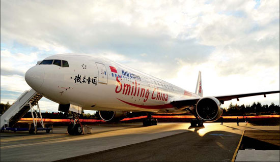 Smiles abound for Air China's newest jumbo jet