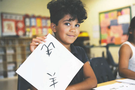 Calligraphy aids language learning
