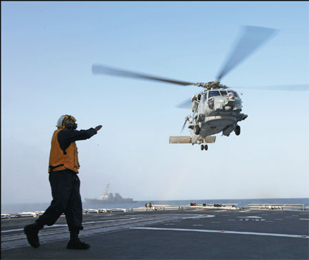 Sea drill touts better relations