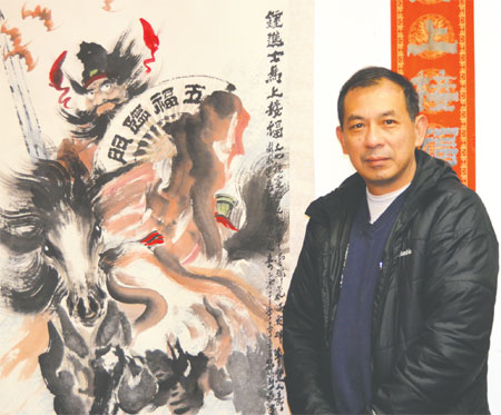 Artist's canvas includes promoting Chinese culture