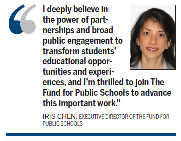 Iris Chen, former teacher, to run NYC schools' fund