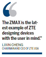 ZTE's ZMAX makes debut