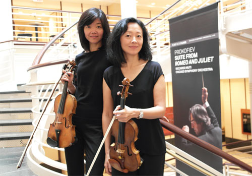 Chinese musicians play at the top