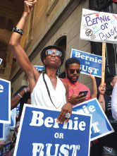 Sanders supporters unbowed in protest