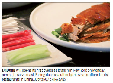 DaDong duck ready for New York opening