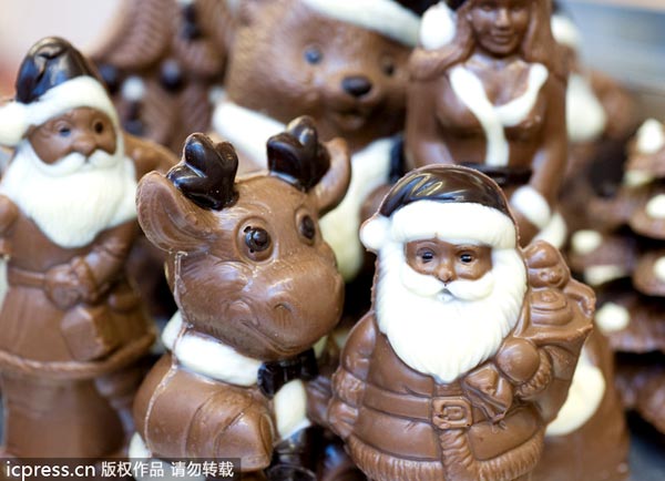 Handmade chocolate Christmas sweets