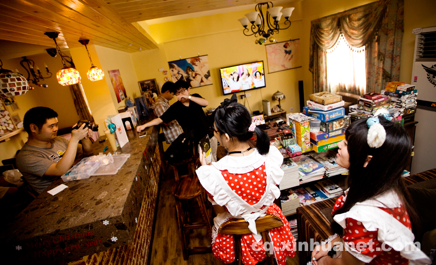 Maid-themed cafe in Chongqing