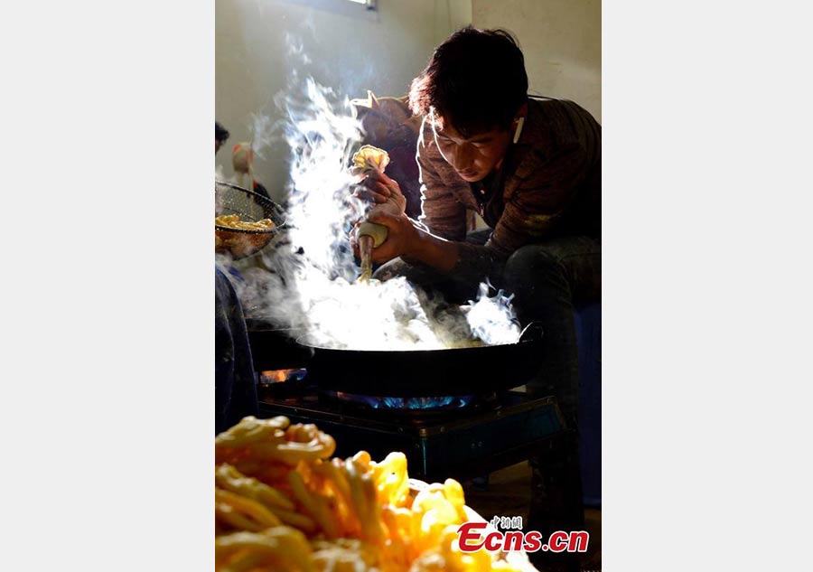 Traditional food 'Kasai' ready for Tibetan New Year