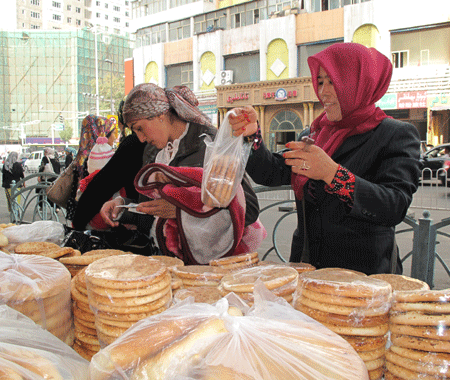 Uygur breads on the barbecue