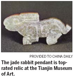 A funny bunny made of jade