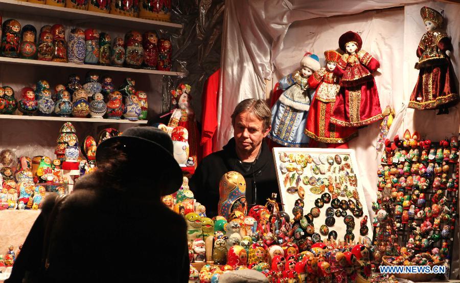 Christmas market on Champs-Elysees avenue