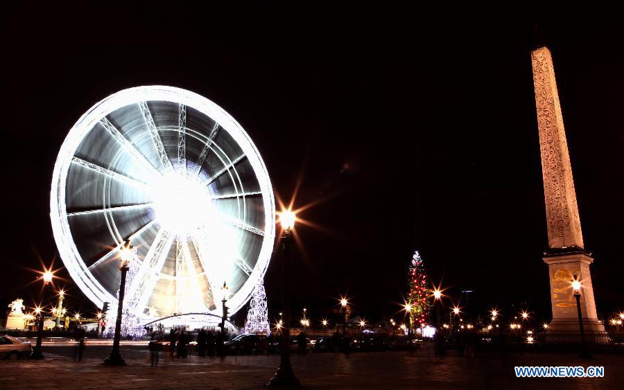 Christmas market on Champs-Elysees avenue