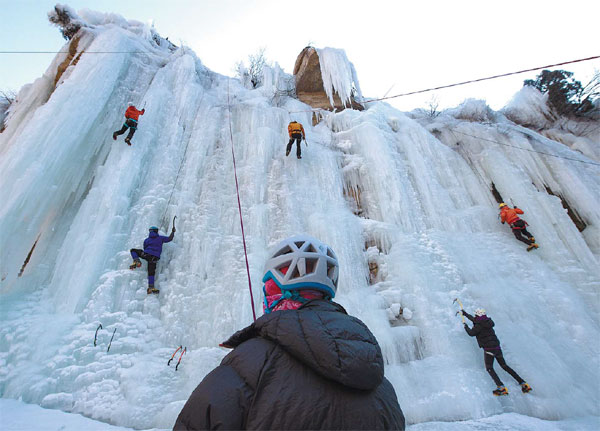 Ice climbers reaching new heights
