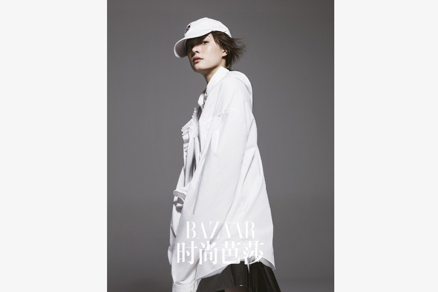 Actress Sun Li poses for fashion magazine