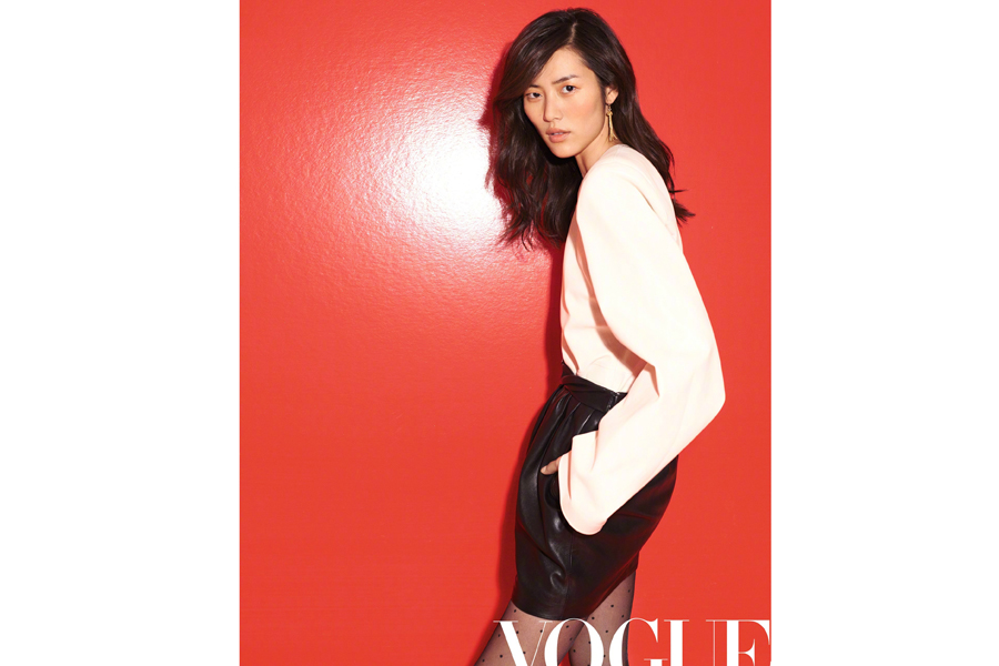 Chinese model Liu Wen poses for fashion magazine