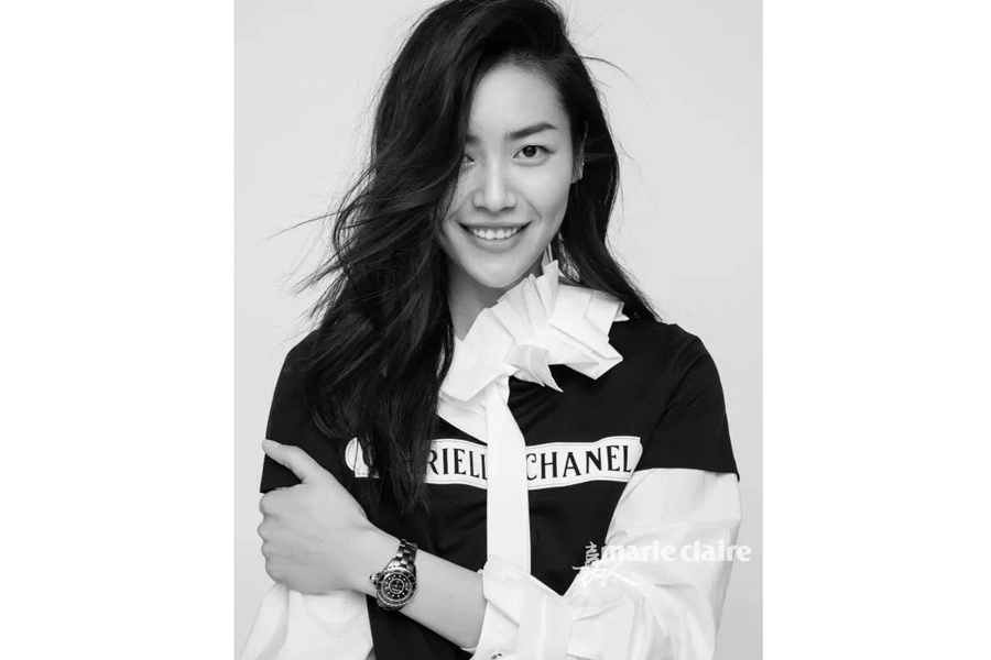 Chinese model Liu Wen poses for fashion magazine