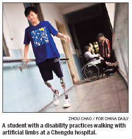 Students with disabilities cope with life after earthquake